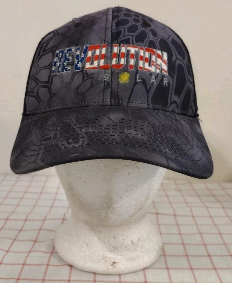 Gorra de empleado Revolution Solar gris negra para hombre malla bordada ajustable Foto 1 de 4
