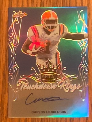 2017 Leaf Metal Draft Touchdown Kings Blue Refractor Auto /35 Carlos Henderson - Image 1 of 2