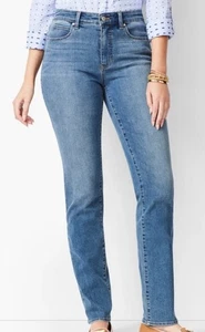 Talbots Größe 14 blau makellos hoch tailliert gerades Bein Curvy Damenjeans neu mit Etikett - Bild 1 von 14