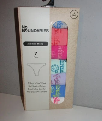 Womens 'Day of the Week' 7 Thong Panties (Size Small 4-6) BRAND NEW W TAGS - Image 1 of 4