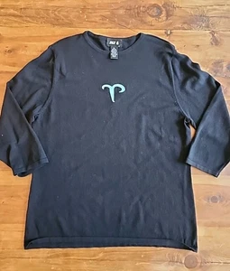 Suéter para mujer Zodiac Sign Aries XL negro manga 3/4 vintage por 262 1/2 - Imagen 1 de 9