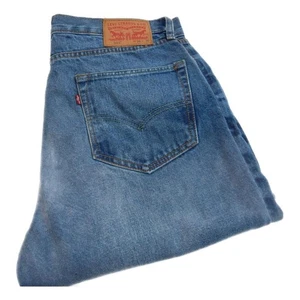 Levi 501 Straight Jeans Regular Blue Waist 36 Leg 30 W36 L30 Button Fly (Q7298) - Picture 1 of 9