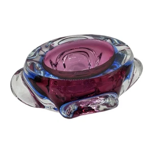 Vintage Cranberry Blue Art Glass Bowl 7" - Picture 1 of 3