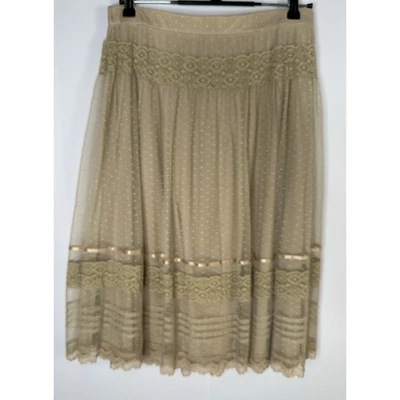 Apt 9 Beige Skirt Sz M Lace Tulle Neutral Boho Cottagecore Romantic Coquette - Image 1 of 4