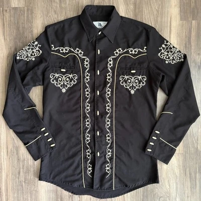 Camisa Rangers Legend Western Para Hombre Talla XS Negra Patrón Vaquero Rodeo Bordado Foto 1 de 4