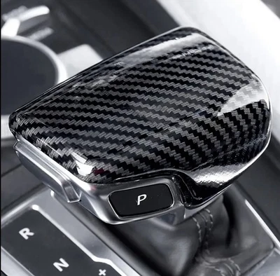 Schaltknauf Abdeckung Carbon Faser für Audi A4 A5 A6 A7 Q3 Q5 Q7 Q8 - Bild 1 von 3