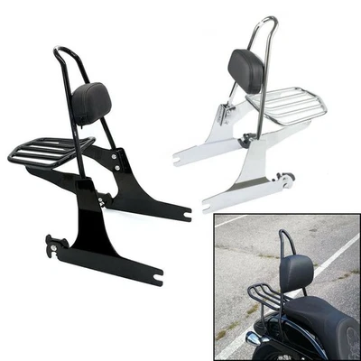 Backrest Sissy Bar Luggage Rack Chrome Fits For Harley Softail Deluxe 2005-2018 - Image 1 of 4