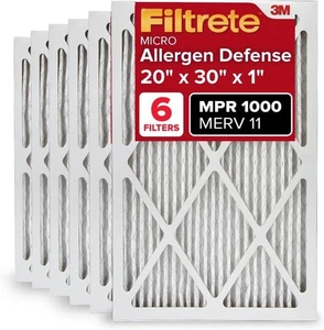 Filtrete 20x30x1 Air Filter MPR 1000 MERV 11, 6 Pack (718G) - Picture 1 of 8