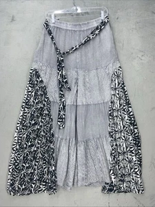 Pantalones Young Threads Grandes Gris Pierna Ancha Compartir Boho Campesino Viaje - Imagen 1 de 12
