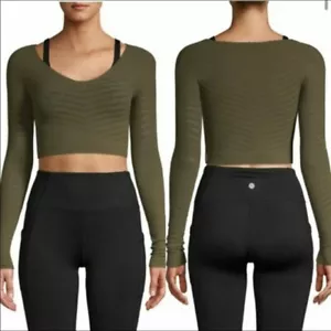 Free People Movement Gone Adrift Long Sleeve Crop Yoga Top Size Medium - Picture 1 of 5