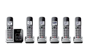Panasonic 6 combinés système de réponse avec bloqueur d'appels intelligent et identifiant de l'appelant parlant - Photo 1/4