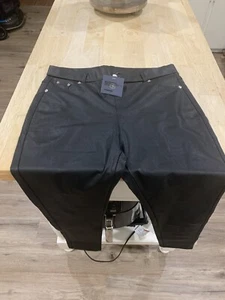 TAGOO Faux Leather Pants For Women , Sexy Silver Accent , New With Tags XL Black - Picture 1 of 20