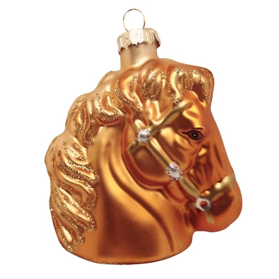 Pferd Stute Hengst Horse Weihnachtsbaumkugel Glas Christbaumschmuck Weihnacht - Bild 1 von 2