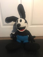 18" DISNEY PARKS OSWALD LUCKY RABBIT YARN MICKEY MOUSE STUFFED ANIMAL PLUSH TOY
