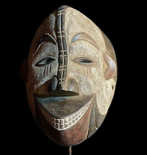 Igbo African Mask Antiques Tribal Art Face Wood Carved Vintage Mask-8940