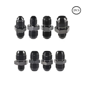 2 X AN4/6/8/10/12 to Male Flare Fitting Coupler Union Straight Fuel Hose Adapter - Picture 1 of 12