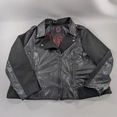 Dollhouse Outwear Faux Leather Black Zip Jacket Womens - Image 1 of 4