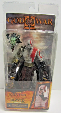 Authentic NECA God Of War 2 II KRATOS Golden Fleece Armor w/ Medusa Head Figure Cover