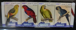 Stamps  thematics Animals Birds  4 Parrots Djibouti 2022 MNH - Picture 1 of 1