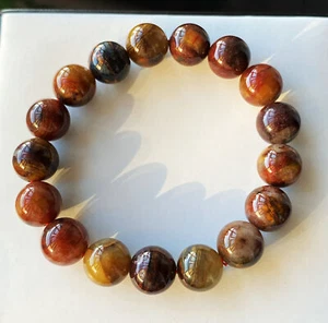 11mm Natural Color Pietersite Namibia Gemstone Beads Bracelet C1332 - Picture 1 of 10