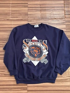 Vintage Chicago Bears Sweatshirt Mens Crewneck Blue NFL Hanes sweater sz XL - Picture 1 of 7