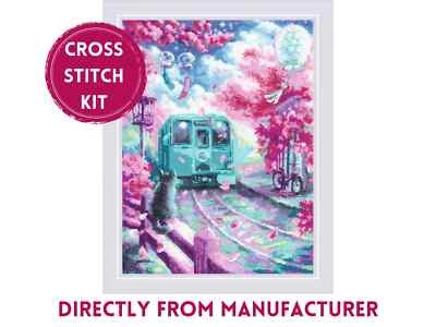 RIOLIS Kit Punto de Cruz Contado 2233 Spring Express - Tren Riding Through Blooms Foto 1 de 4