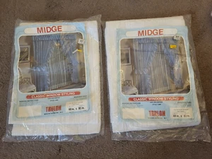 2 Trulon Leuchtfeuer Webstühle Vorhang Panel Midge 40"x81" Fenster Styling weiß Poly Vintage - Bild 1 von 5