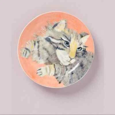 Plato de postre Anthropologie Stella Carole Akins Furry Friends Akins perro nuevo Foto 1 de 4