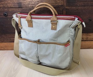 skip hop black and white striped diaper bag