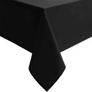 Black Square Tablecloth - Waterproof and Spillproof Washable Fabric Table Cloth - Picture 1 of 12