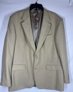 Lands End Blazer Mens 46L Gold Silk Wool Sport Coat 2 Button Jacket EUC - Picture 1 of 12