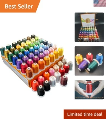 64 Spools 1000M Polyester Embroidery Thread Kit for Professionals & Beginners - Image 1 of 4