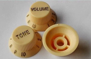 Quality 1 Volume 2 Tone knob set 3 CREAM NEW for USA style Strat Guitar CTS Pot - Bild 1 von 5