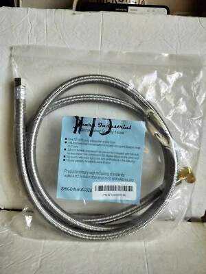 6' Shark Industries Braided Stainless Steel Dishwasher Supply Hose 3/8 " - Image 1 of 4