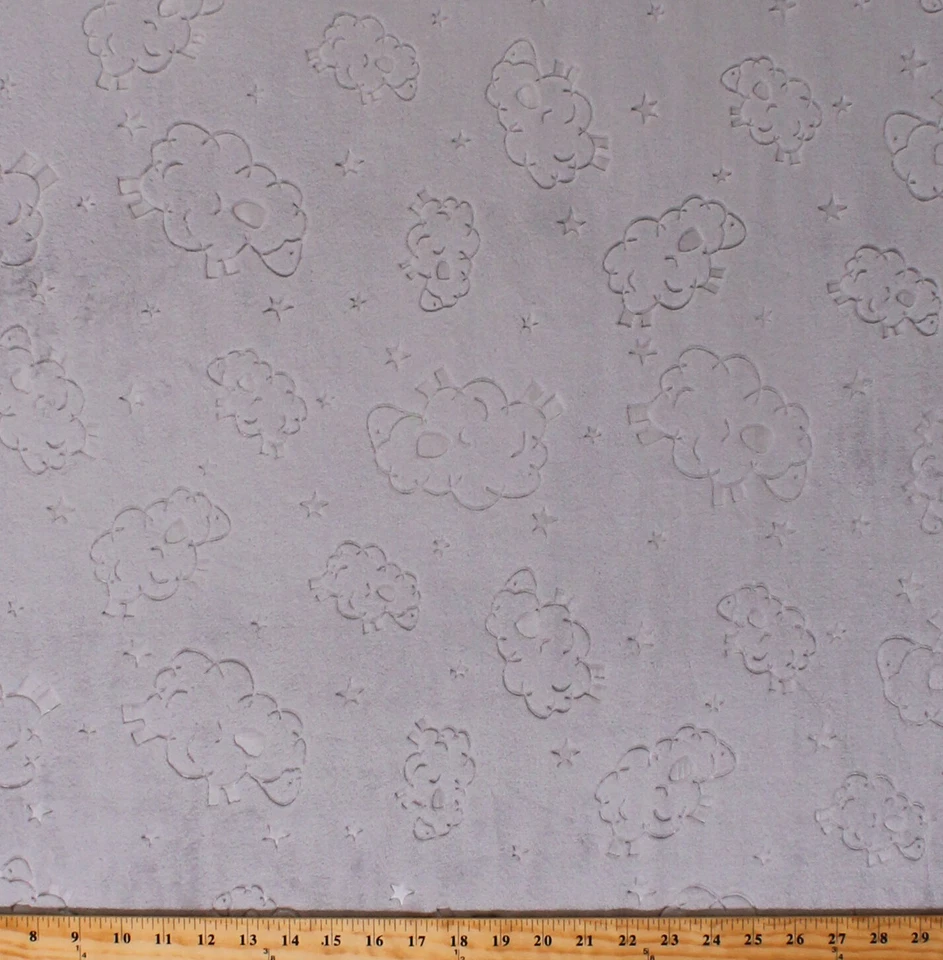 Micro Peluche Oveja Estrellas Gris Visón-Como Abrazo Tela por Yarda A351.09 Foto 1 de 1