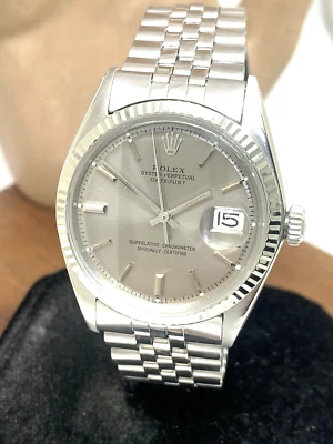 Rolex Datejust Men's Watch 1601 Vintage 1971 Swiss Automatic Silver Steel 36mm - Image 1 of 4