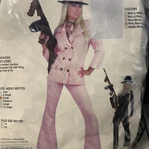 Adult Double Breasted Gangster Moll Suit Costume Missing Tie - Picture 1 of 1