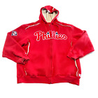 Philadelphia Phillies Sweatshirt Mens Red Full Zip Hoodie Sherpa Lined MLB