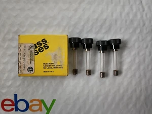 (4) New Bussmann Buss Fuses, BK GLR3 GLR-3 , 300V Glass Tube Knob ( NOS Item) - Picture 1 of 4