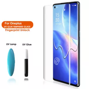 Nano Liquid UV Glue Tempered Glass For OnePlus 9 Pro 8 Pro 11R 7 Pro Ace 2 13 12 - Foto 1 di 24