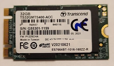 Transcend TS32GMTS400-ACC MTS400 32GB M.2 2242 SSD MLC Edgecore *OEM NEW* - Image 1 of 2