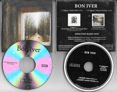2 x BON IVER -  Calgary + FOR EMMA  RADIO EDIT PROMO RADIO DJ CD Single 2011 USA - Bild 1 von 3