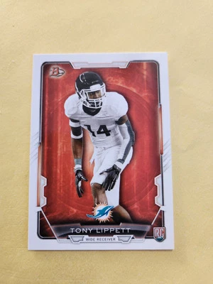 TONY LIPPETT  2015 TOPPS  RC #80 DOLPHINS  WR - Image 1 of 3