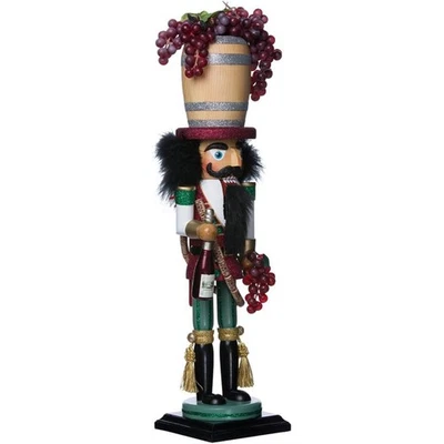 Hollywood Wine Barrel Hat Wooden 19 Inch Christmas Nutcracker HA0278 New - Image 1 of 4