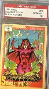 Tarjeta Impel Marvel Universe Series 2 1991 Bruja Escarlata #26 | EMC 10 gemas como nueva - Imagen 1 de 6