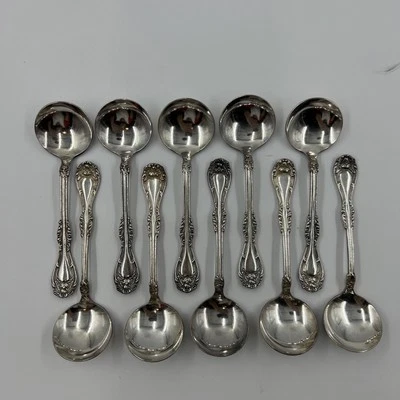 10 Wm. vintage Cucharas sopera redondas A Rogers A1 HANOVER 5-1/2" plateadas en muy buena condición Foto 1 de 4