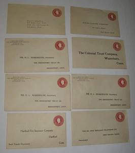 8 Geschäftsumschläge frankiert 2 Cent 1920er Connecticut Co. Waterbury/N. Haven - Bild 1 von 12