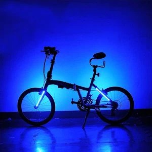5 Colors LED Frame Lights Bike Taillight Alarm Strip for Bicycle Warning - Picture 1 of 11