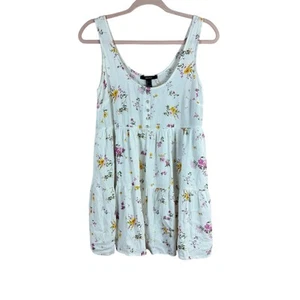 FOREVER 21 mini abito donna taglia S bianco rosa giallo floreale senza maniche linea a - Foto 1 di 4