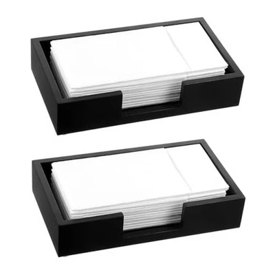 Настольный держатель для бумажных полотенец, 2-дюймовый высокий деревянный дозатор салфеток для гостей упаковка 2 шт.  - Изображение 1 из 4